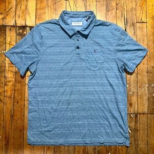 English Laundry Polo Shirt Men's XL Heathered Blue Short Sleeve Golf Performance